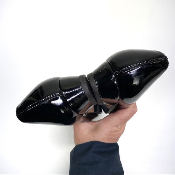 Bally Vintage Elaine Pumps Patent Leather Black Gold 7 - Picture 5 of 8